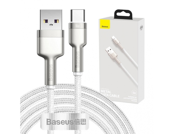 Καλώδιο USB Baseus USB-A - USB-C 2 m Λευκό (BSU3015WHT)