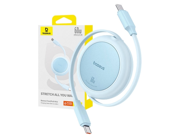 Baseus Free2Pull Mini USB-C to USB-C 60W USB Cable 1m Blue (P10364500311-01) (BASP10364500311-01)