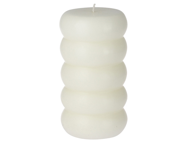 Αρωματικό κερί κορμός beading Essentials by HOME &amp; Styling 7.5x7.5x14cm - Off white 8720573404082