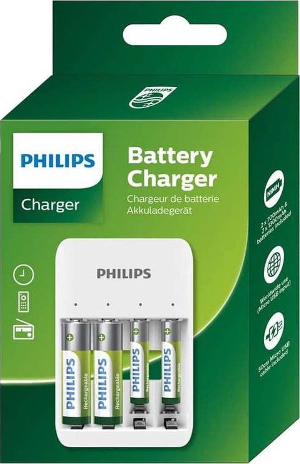 ΜΠΑΤΑΡΊΕΣ BATTERY CHARGER USB 4 SLOT PHILIPS2XAA 2XAAA 4895229120716