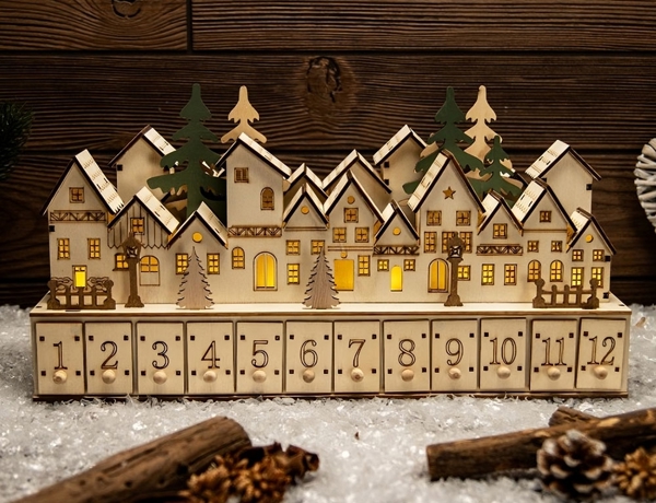 ΜΑΓΙΚΆ ΗΜΕΡΟΛΌΓΙΑ WOODEN HOUSE ADVENT LED (F1) 8721037138505