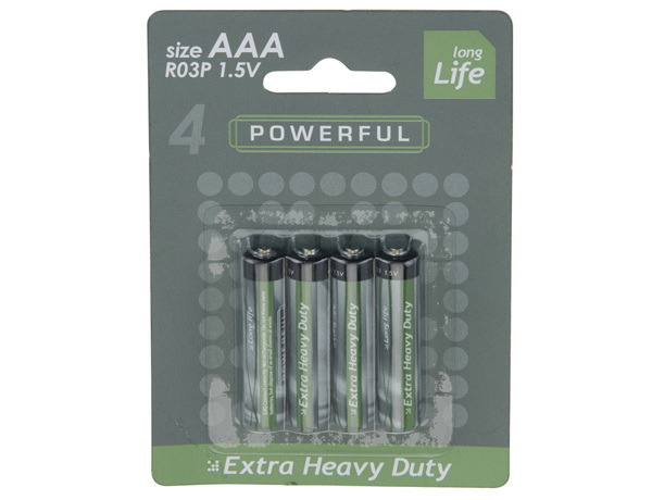 Αλκαλικές μπαταρίες Powerful Extra Heavy Duty - AAA - 1.5V - 4 τεμάχια 8711295375651