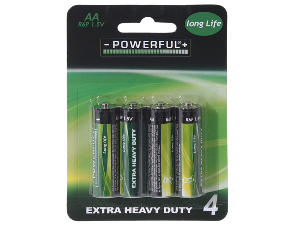 Αλκαλικές μπαταρίες Powerful Extra Heavy Duty - AA - 1.5V - 4 τεμάχια 8711295375620