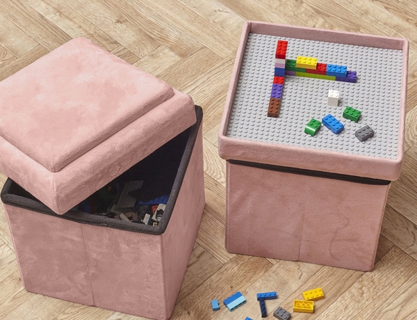 Σκαμπό Πτυσσόμενο Με Επιφάνεια για Lego  Home Deco Kids διαστάσεις 27x27x30cm 3664944281412
