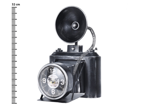 Επιτραπέζιο ρολόι photo camera design C37901140 Μεταλλικό, 20x19x32cm 8719987159671