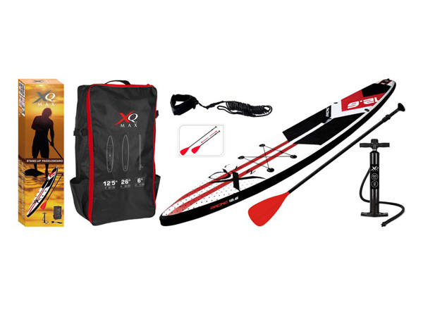 Σετ φουσκωτή σανίδα SUP XQMAX Racing με κουπί, αντλία και τσάντα μεταφοράς, 381x66x15cm 8719407081117