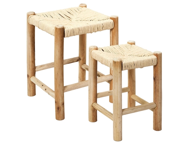 Σετ σκαμπώ Ηome Deco Factory με διαστάσεις 30x30x43cm - Απόχρωση Καφέ - 2 τεμάχια 3664944427308
