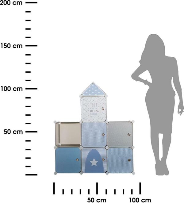Παιδικό Έπιπλο Οργάνωσης και Αποθήκευσης Atmosphera for Kids "Κάστρο" 127162Β με 7 ράφια με πορτάκι, διαστάσεις 95.5 x 32 x 109 cm, σε Γκρι απόχρωση 3560238909867