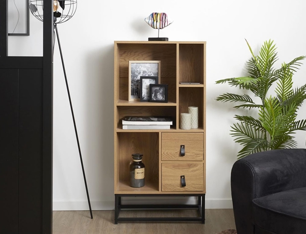 Βιβλιοθήκη Abbott Home Deco Factory με 5 ράφια και διαστάσεις 60x29x120cm - Aπόχρωση Ξύλου 3664944183396