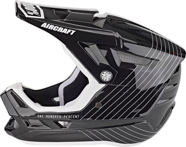 100% Aircraft Composite Κράνος Ποδηλάτου Downhill MTB, Μαύρο, Μέγεθος XL