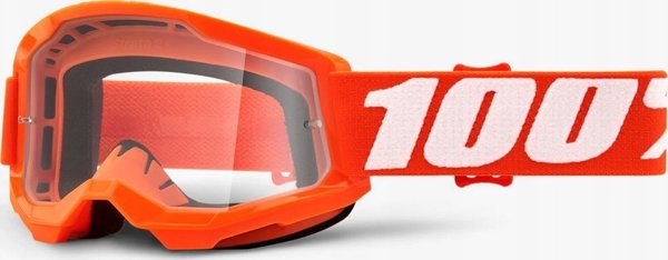 100% Strata 2 Junior Γυαλιά Motocross Πορτοκαλί με Διαφανή Αντιθαμβωτικό Φακό