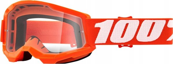 100% Strata 2 Junior Γυαλιά Motocross Πορτοκαλί με Διαφανή Αντιθαμβωτικό Φακό