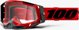 100% Goggles Racecraft 2 Μάσκα Motocross, Κόκκινο, Διαφανής Αντιθαμβωτικός Φακός & 10 Tear-offs