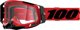 100% Goggles Racecraft 2 Μάσκα Motocross, Κόκκινο, Διαφανής Αντιθαμβωτικός Φακός & 10 Tear-offs