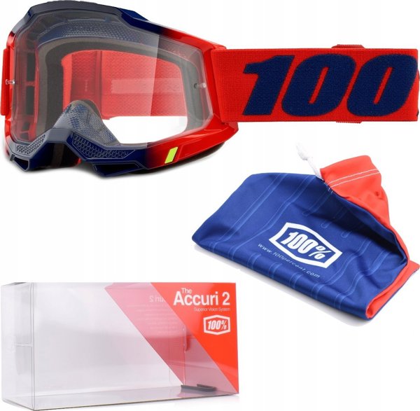 100% Goggles Accuri 2 Kearny - Γυαλιά Off-Road με Διάφανο Αντιθαμβωτικό Φακό (Anti-Fog)