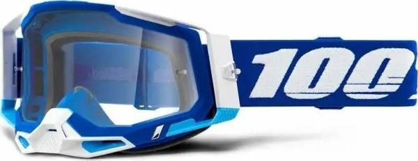 100% Goggles Racecraft 2 Μπλε - Αντιθαμβωτικά Γυαλιά Motocross με Διαφανή Φακό & 10 Tear-Offs