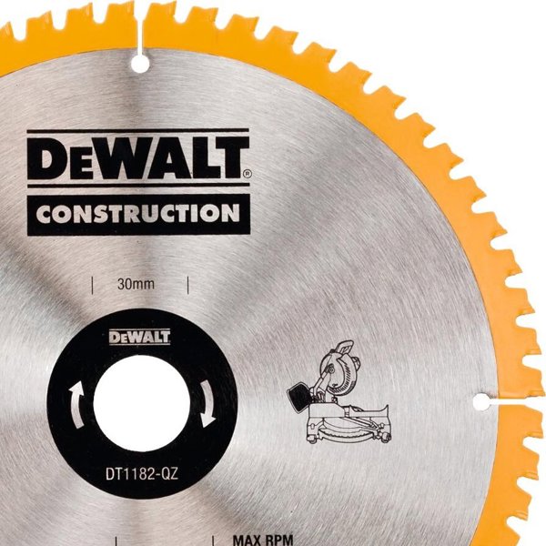 DeWalt DT1182 Πριονόλαμα Ξύλου HM 254x30mm 60T, Δίσκος για Σταθερά Πριόνια