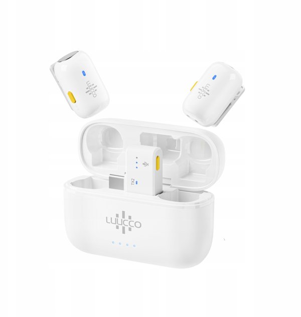 Mini Ασύρματο Μικρόφωνο Κρεμαστό 2x USB Type-C Λευκό