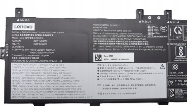 3-cell Lithium-Ion internal battery, 52.8Wh