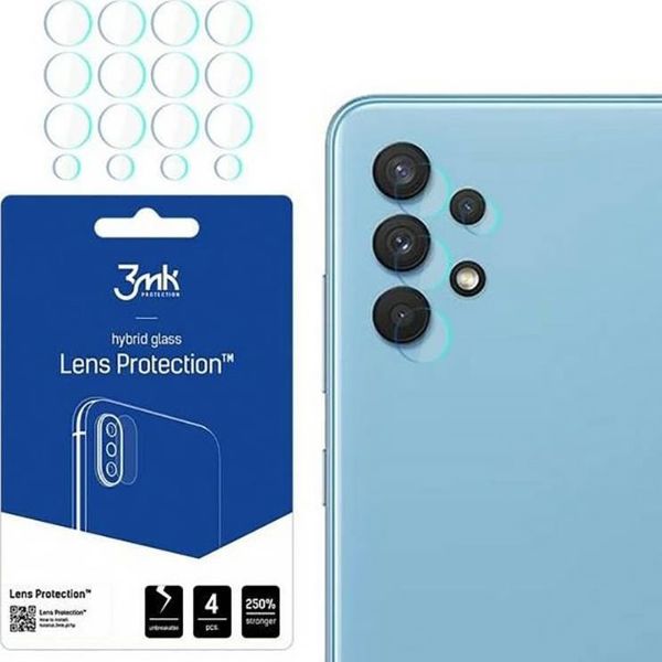Προστατευτικό Φακού Κάμερας 3MK για Samsung Galaxy A32 4G, Σετ 4 Τεμάχια, FlexibleGlass, Σκληρότητα 7H