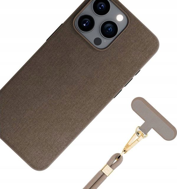 3mk Smycz do telefonu EasyClip Elite - Taupe (beżowa ze złotymi dodatkami) [outlet]
