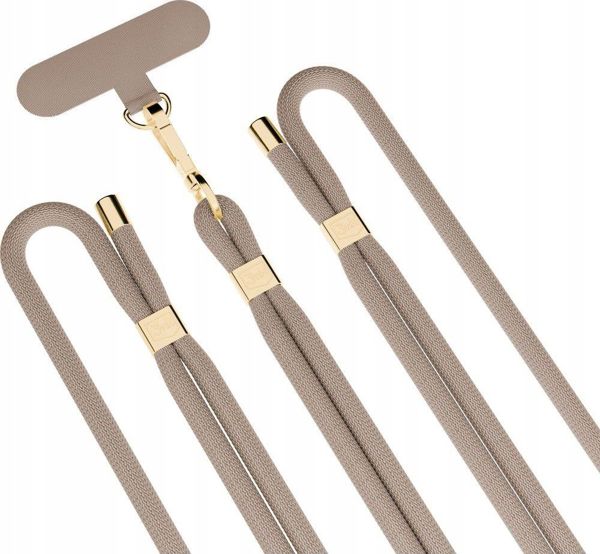 3mk Smycz do telefonu EasyClip Elite - Taupe (beżowa ze złotymi dodatkami) [outlet]