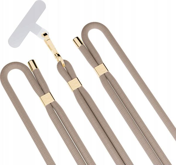 3mk Smycz do telefonu EasyClip Elite - Taupe (beżowa ze złotymi dodatkami) [outlet]