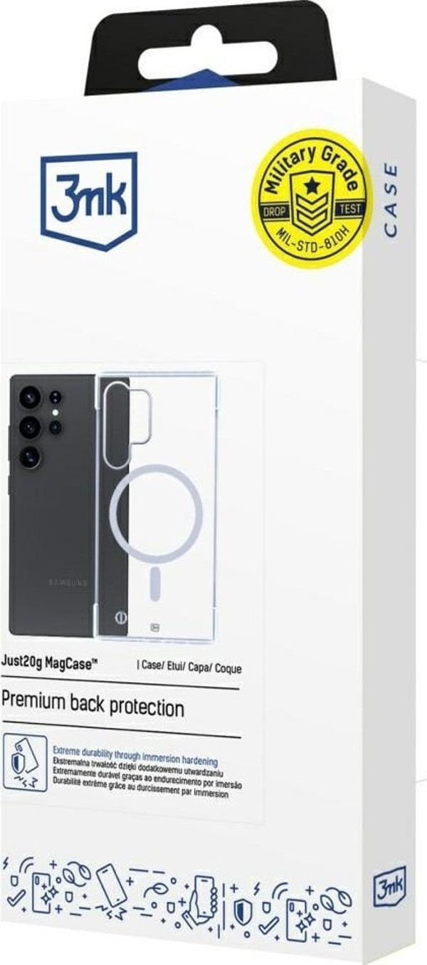 3MK Θήκη MagCase Just20g για Samsung Galaxy S25 Ultra, Διαφανής Αντικραδασμική Προστασία