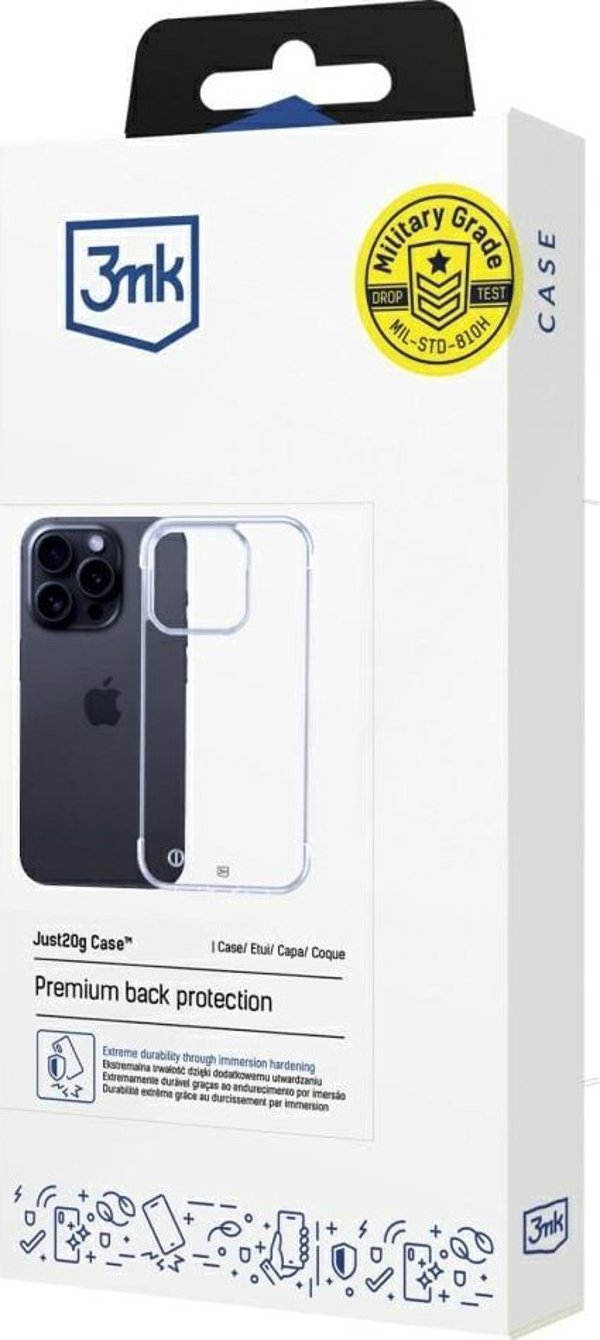 3MK Θήκη Just20g Clear Case για Apple iPhone 13 Pro Max, Διαφανής, Ελαφριά Προστασία