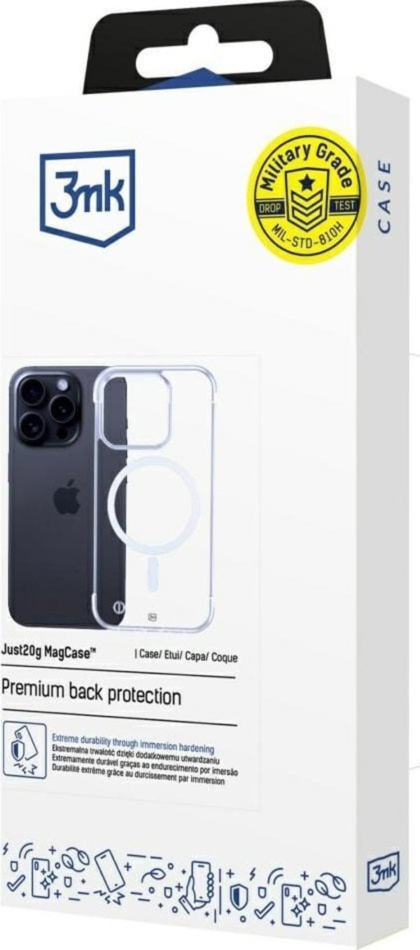 3MK Θήκη Just20g MagCase για Apple iPhone 16 Pro - Ελαφριά Προστασία με Μαγνητική Στήριξη