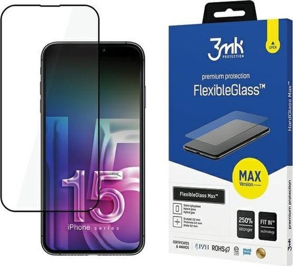 3MK 3MK FlexibleGlass Max iPhone 15 Pro Max 6,7" μαύρο/μαύρο, Υβριδικό γυαλί με ενισχυμένες άκρες 13451914 5903108537209