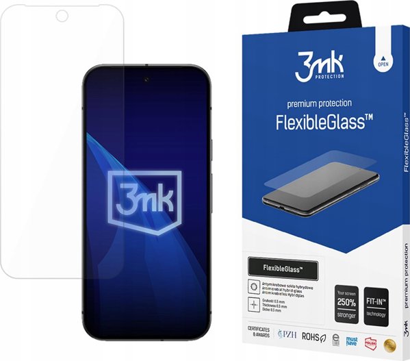 3MK FlexibleGlass Pro Προστατευτικό Οθόνης για Google Pixel 9a, Αντιβακτηριακό, Υψηλής Απόκρισης Αφής