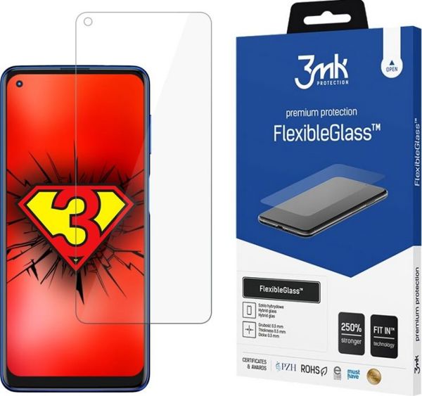 3MK Προστατευτικό Οθόνης FlexibleGlass για Motorola Moto G Power 2021, Υβριδικό Γυαλί με Αντοχή 7H και Αντιβακτηριακή Επίστρωση