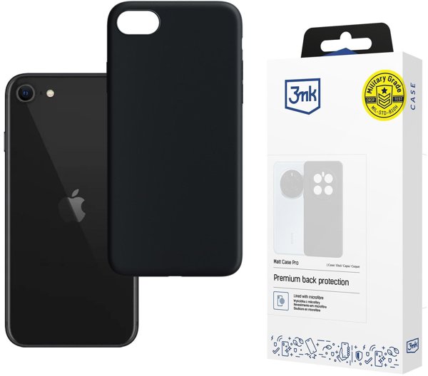 3MK Θήκη Matt Case Pro για Apple iPhone SE 2020 - Μαύρη