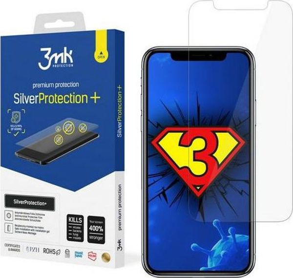3MK 3MK Silver Protect+ iPhone X/XS Folia Antymikrobowa montowana na mokro