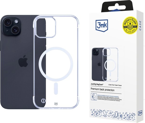 3MK Θήκη MagCase για Apple iPhone 15 Plus - Just20g MagSafe Συμβατή Θήκη - Διάφανη
