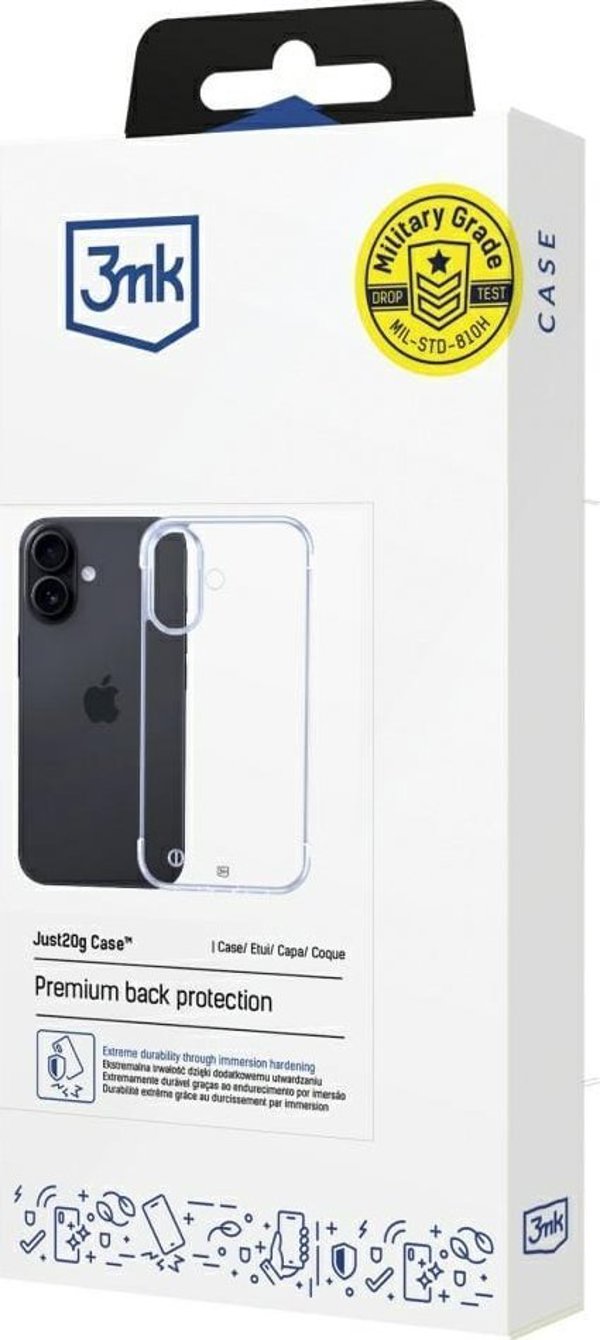3MK Θήκη Just20g Clear Case για Apple iPhone 16 Plus - Διάφανη Θήκη Προστασίας