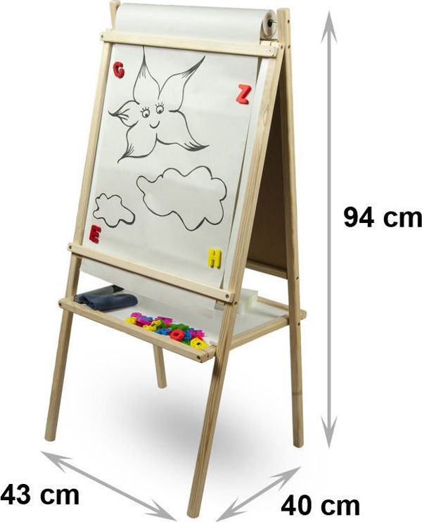 3toysm Dvipusė magnetinė piešimo lenta su popieriaus ritiniu, MPP