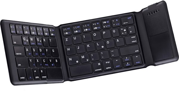 InLine Πτυσσόμενο Bluetooth Πληκτρολόγιο με Touchpad, Bluetooth 5.4, Μαύρο