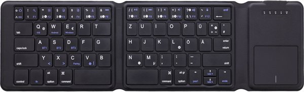 InLine Πτυσσόμενο Bluetooth Πληκτρολόγιο με Touchpad, Bluetooth 5.4, Μαύρο