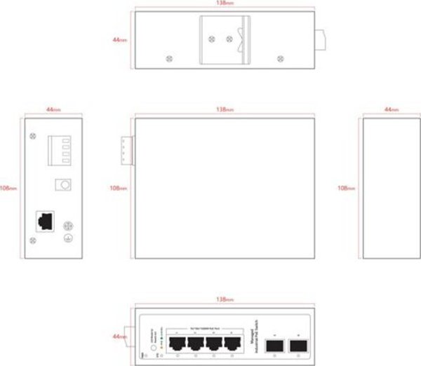 4-port 1000Mbps Industrial