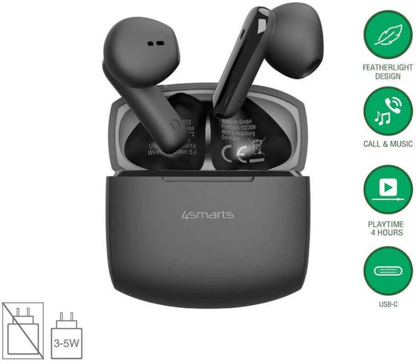 4smarts Wireless Headset SkyBuds Air, schwarz