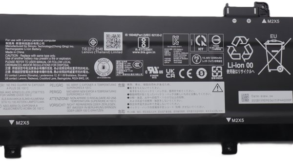 52.5Wh lithium-ion internal