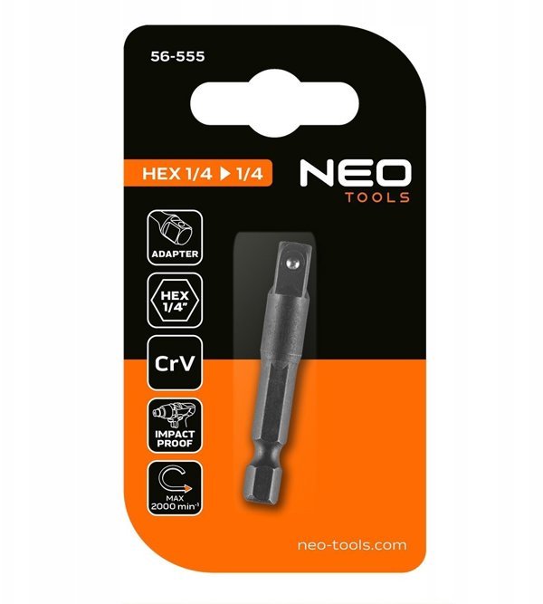 56-555 Adapter z 1/4" HEX na 1/4" KWADRAT / 25.73.40.08
