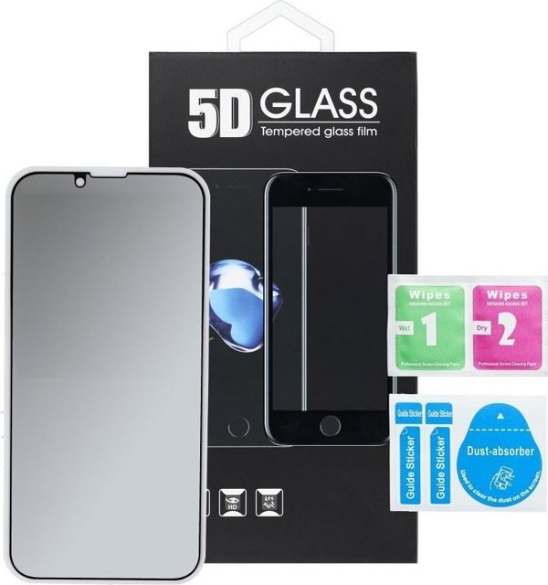 Tempered Glass 5D Privacy Full Glue για iPhone 12 Pro Max - Μαύρο