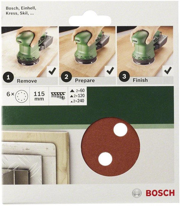 5-piece sandpaper set for eccentric sander G80 Bosch 2609256A17