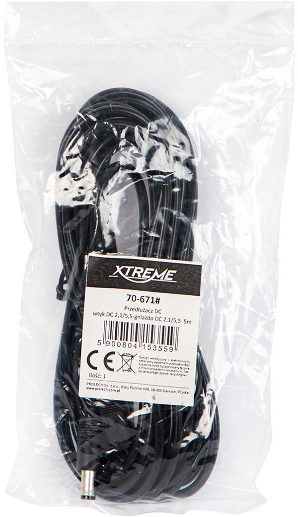 Προέκταση DC Βύσμα DC 2,1/5,5 - Θύρα DC 2,1/5,5 5m
