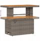 8-elementowy zestaw sof ogrodowych z poduszkami Szary Poli Rattan Akacja, 2-osobowa sofa ogrodowa z poduszkami Szary Poli Rattan, 3-elementowy zestaw jadalniany ogrodowy z poduszkami Szary Poli Rattan Akacja