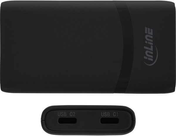 AAD Productions InLine USB Travel Power Adapter, 65W, Dual USB-C, PD PPS, Flat, Μαύρο