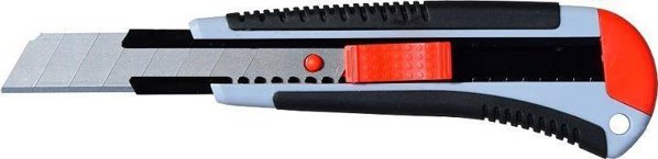 Abraboro Μαχαίρι Γενικής Χρήσης με Λεπίδα 18mm, Αντιολισθητική Λαβή Soft-Grip, Περιλαμβάνει 2 Ανταλλακτικές Λεπίδες